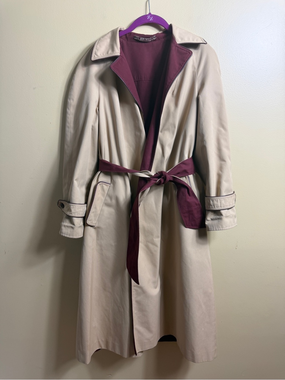 Vintage Etienne Aigner reversible trench coat generally size 12 - Picture 7 of 12